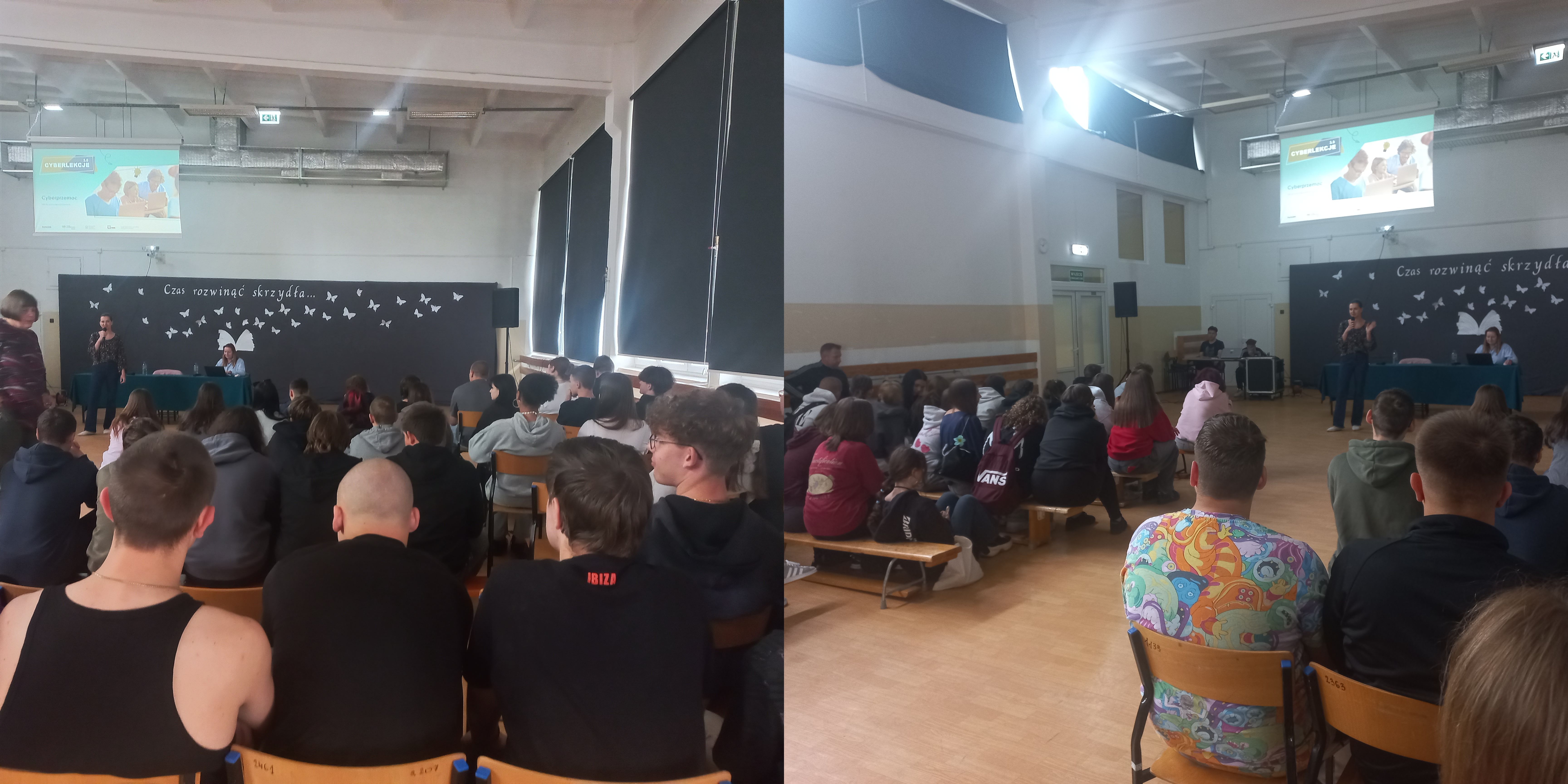 uczniowie podczas spotkania z przedstawicielami NASK