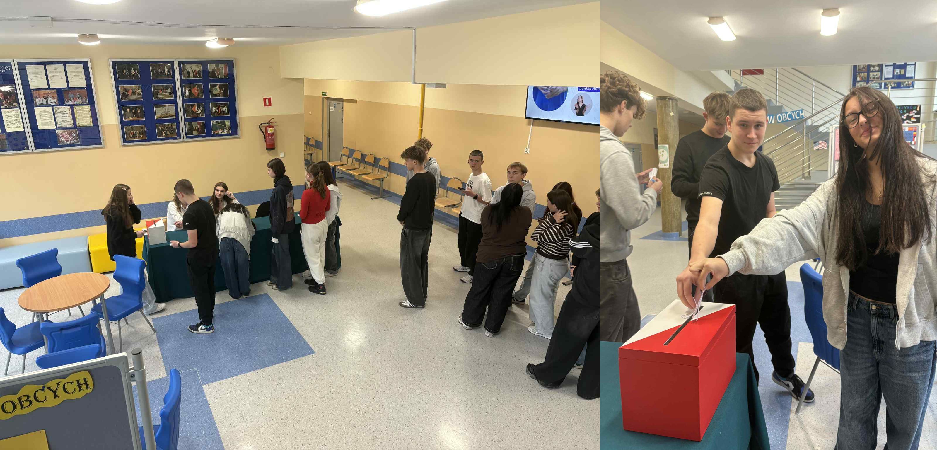 uczniowie podczas wyborów