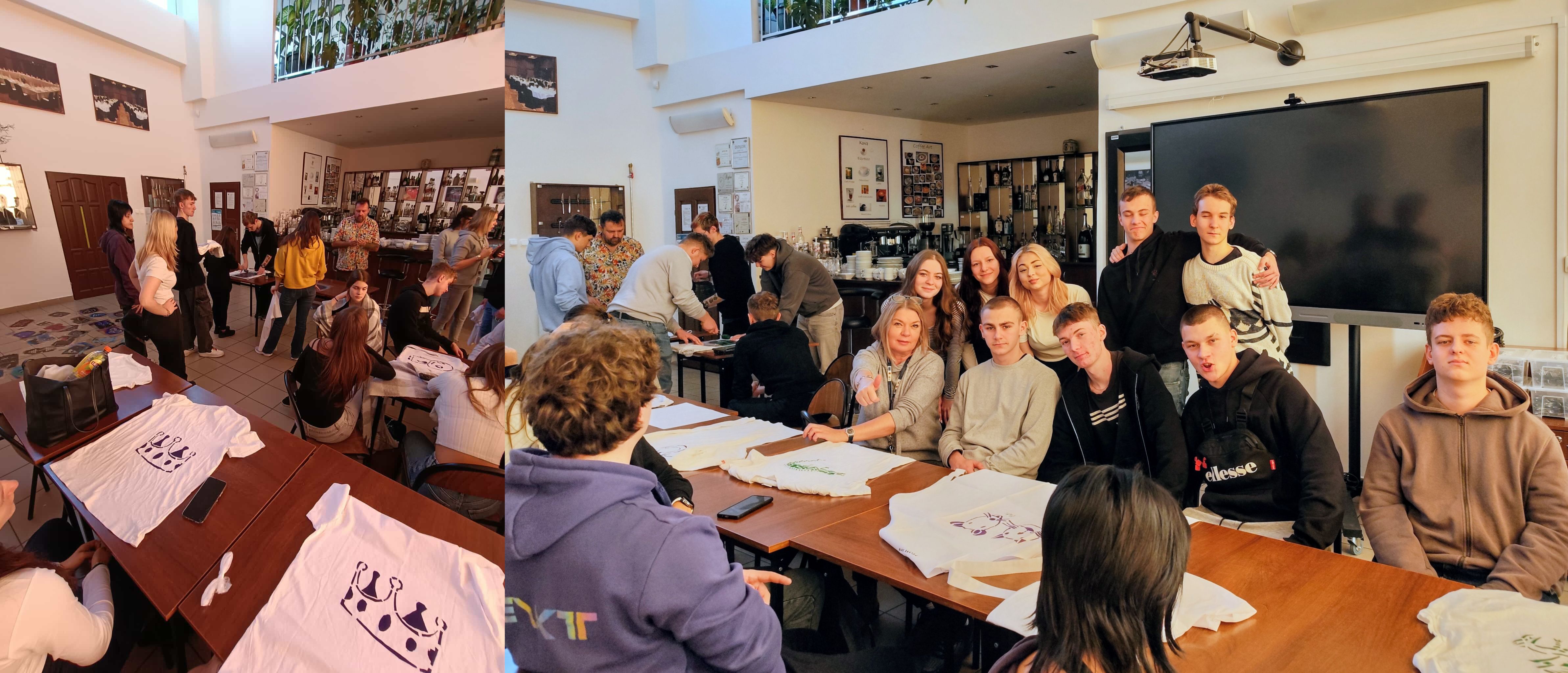 uczniowie podczas warsztatów