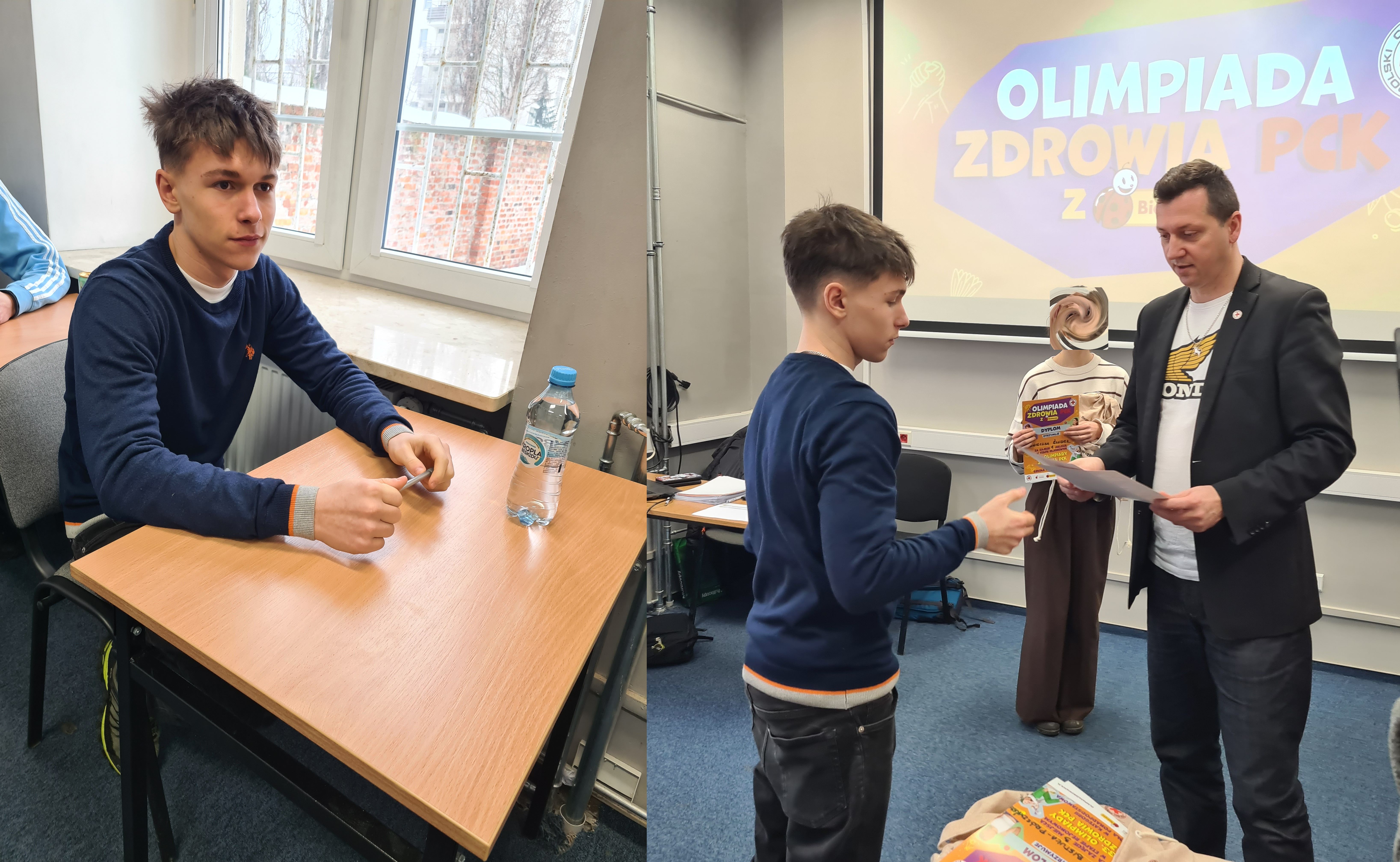 uczeń podczas konkursu