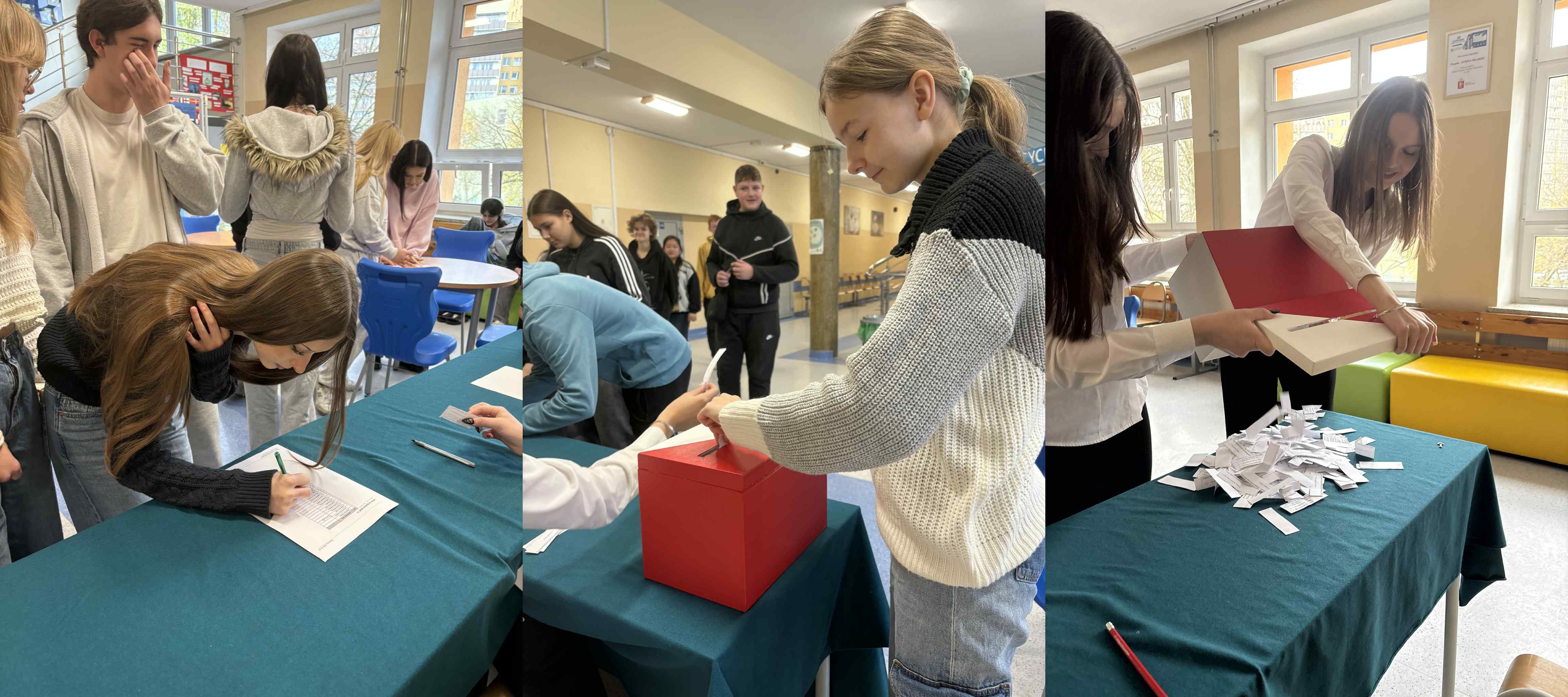uczniowie podczas wyborów