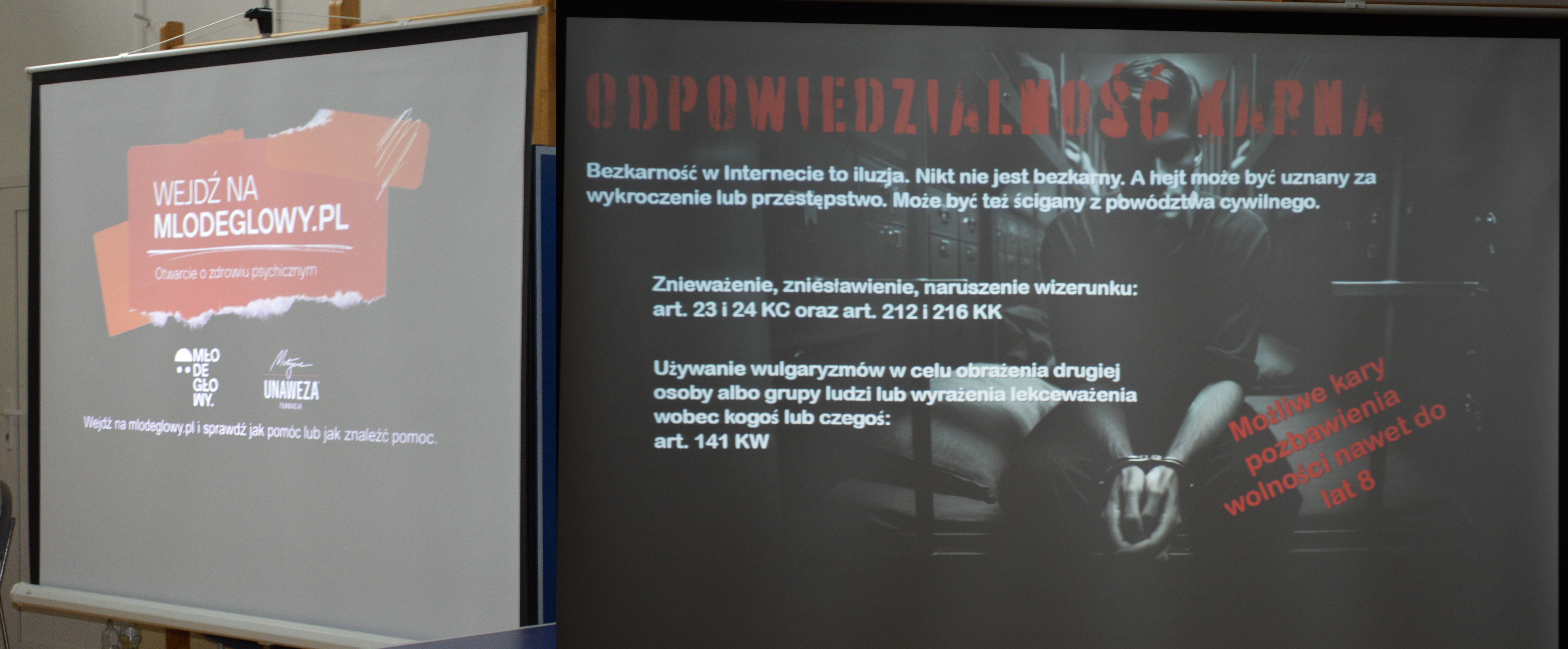 meteriały wyświetlane podczas spotkania