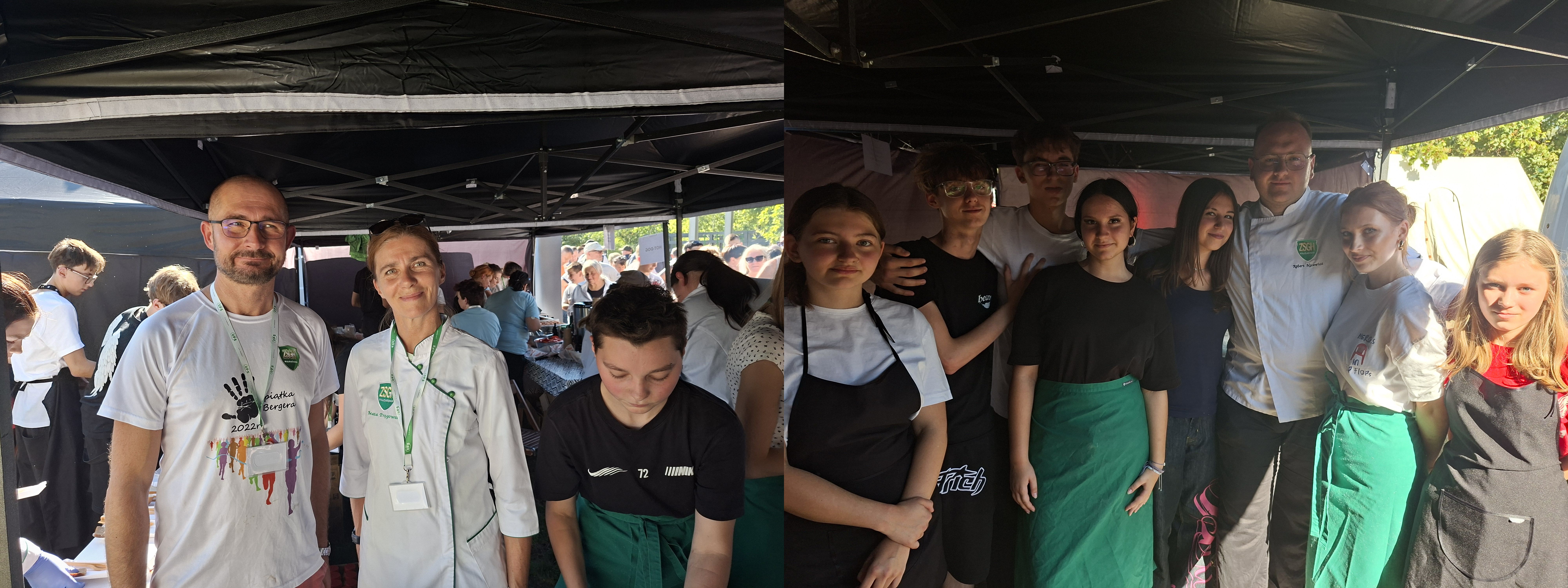 nauczyciele i ucnziowie podczas festynu