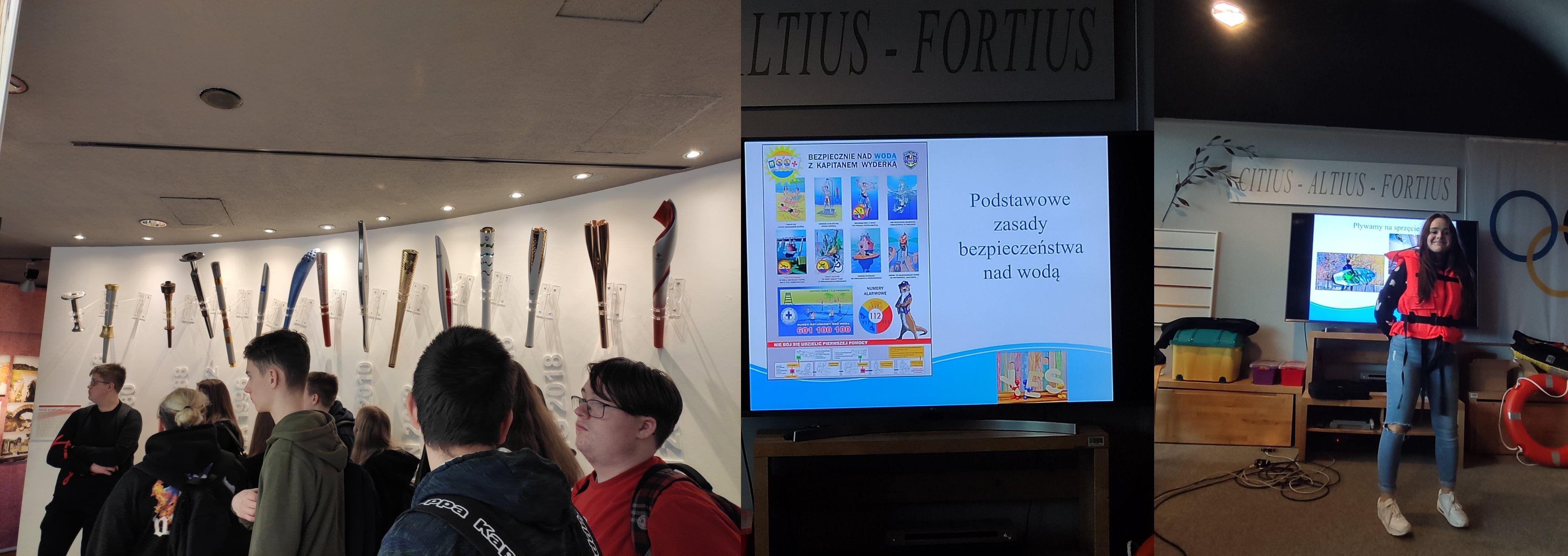 uczniowie podczas zwiedzania muzeum