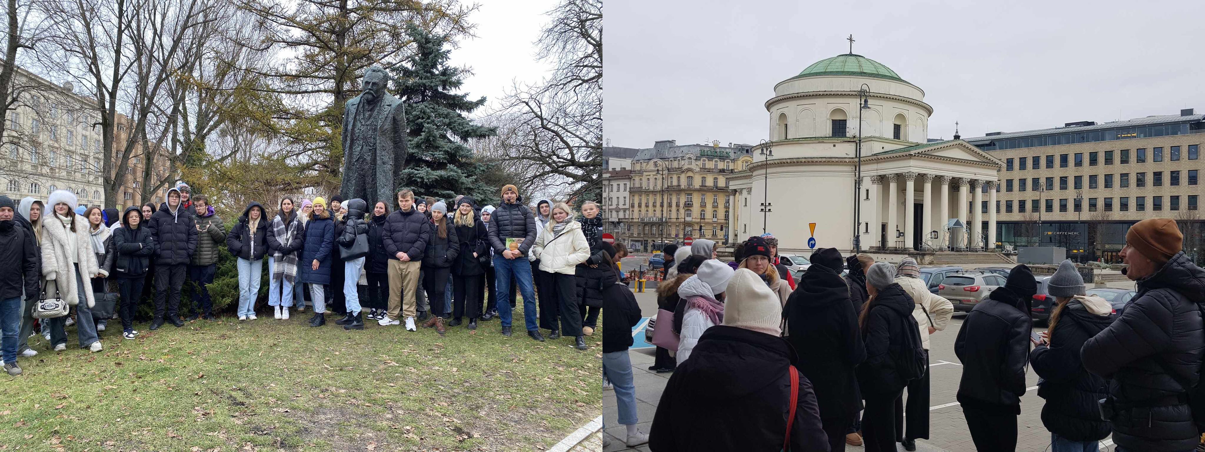 uczniowie podczas wycieczki