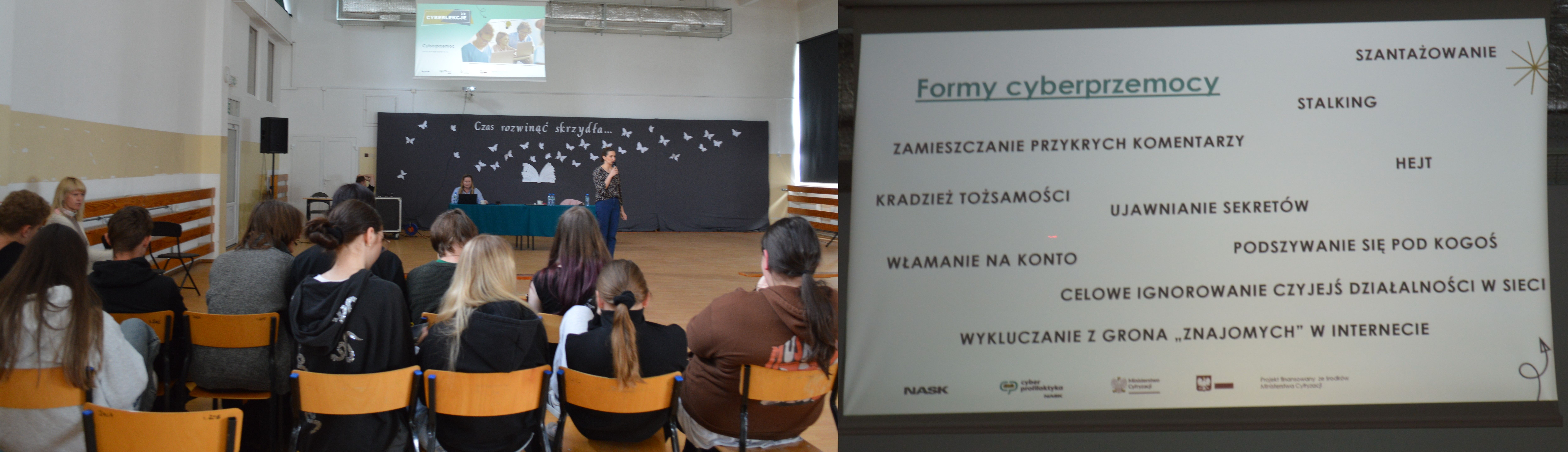 uczniowie podczas spotkania z przedstawicielami NASK