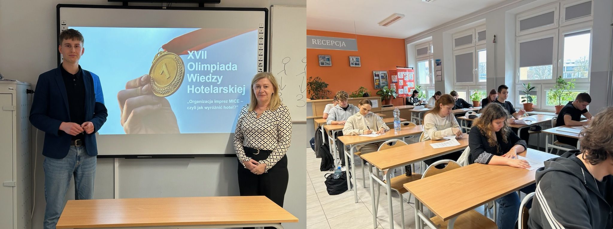 uczniowie i opiekunowie podczas olimpiady