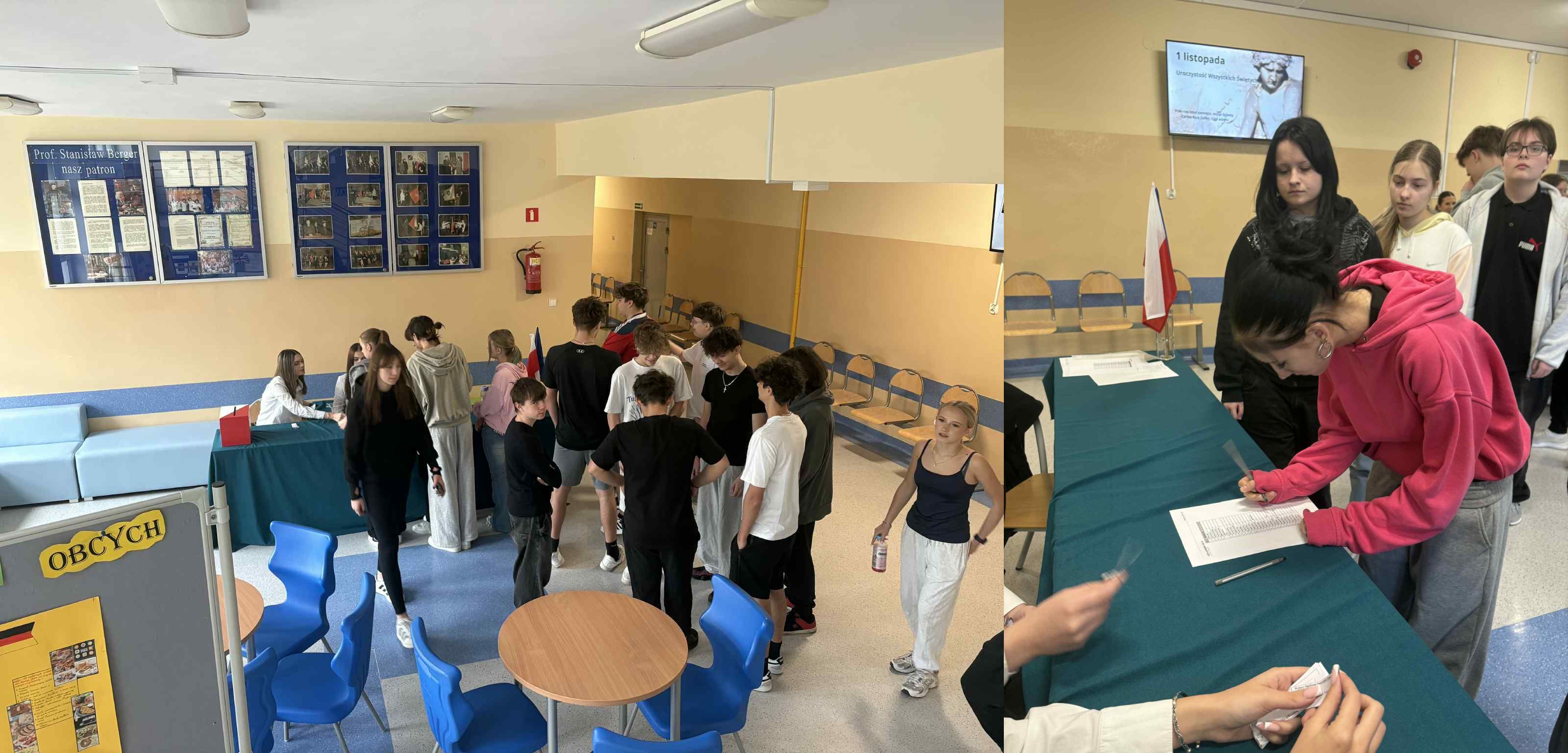 uczniowie podczas wyborów