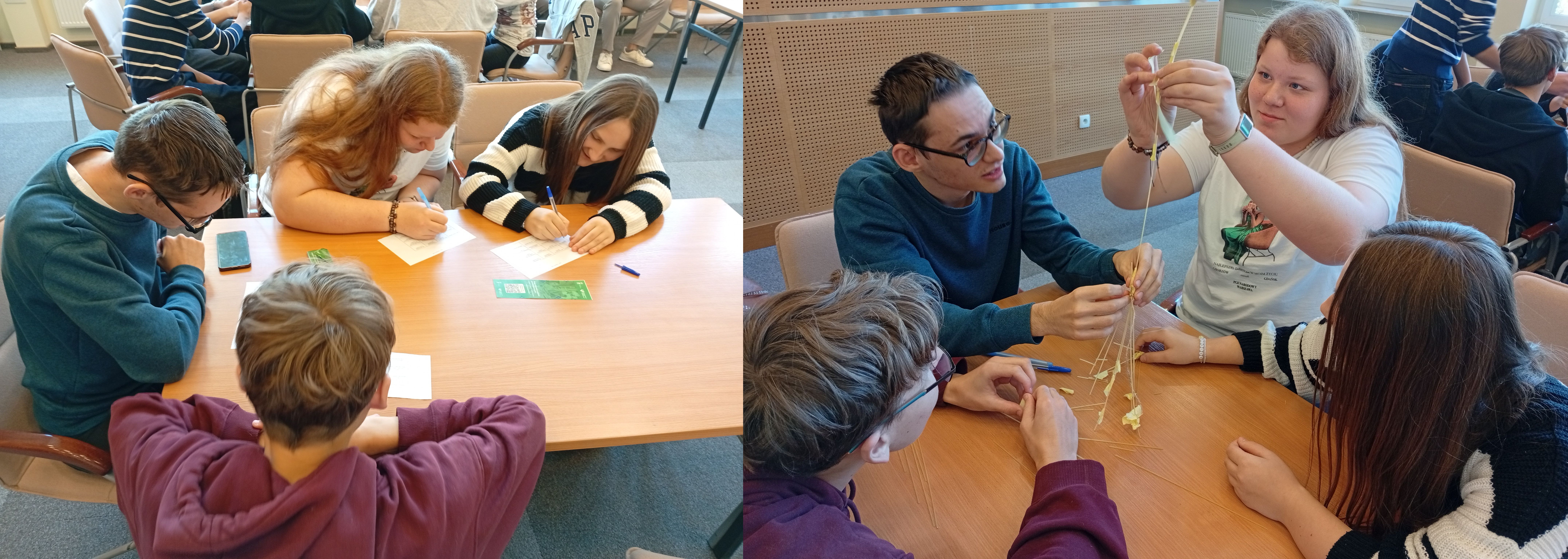 uczniowie podczas projektu