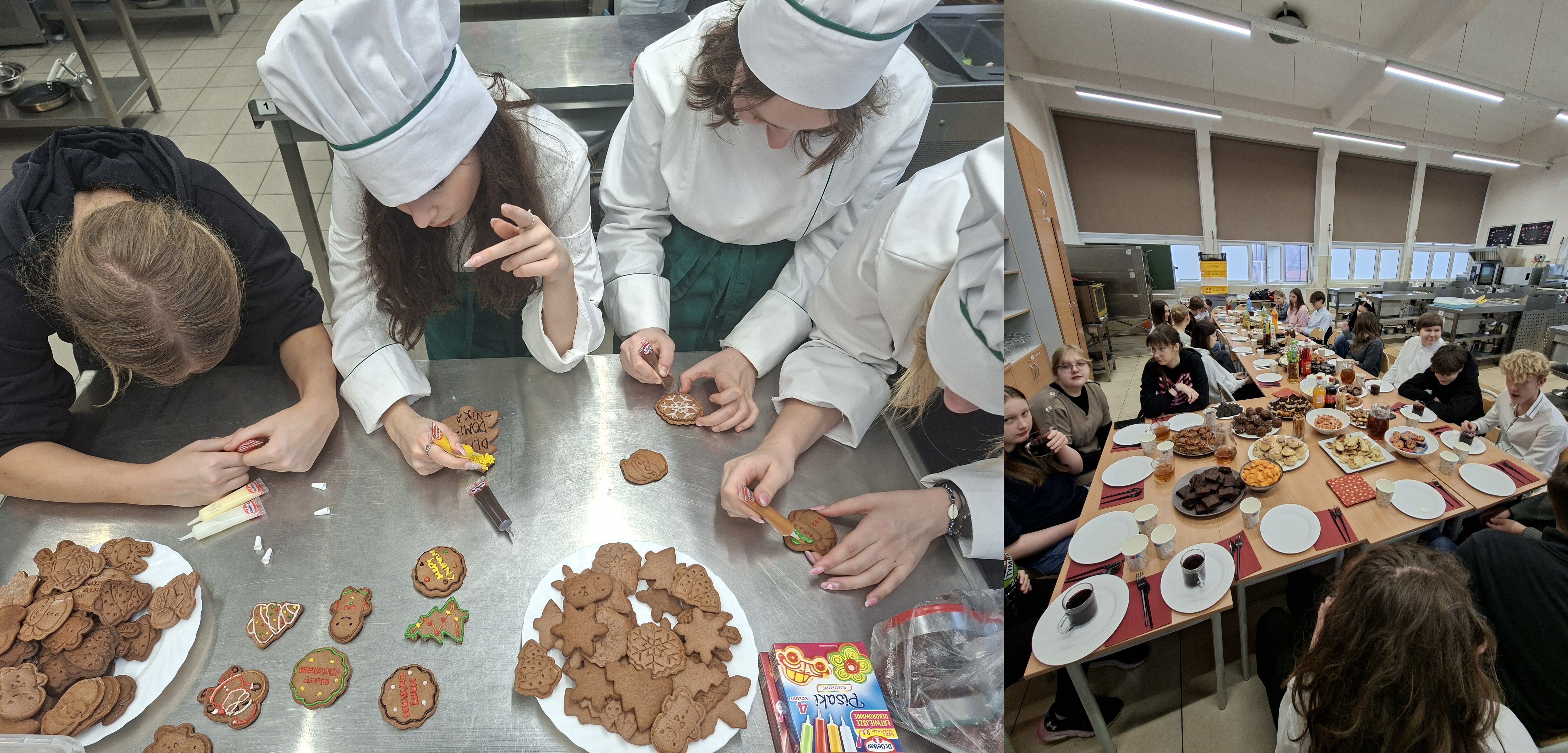 uczniowie podczas wigilii