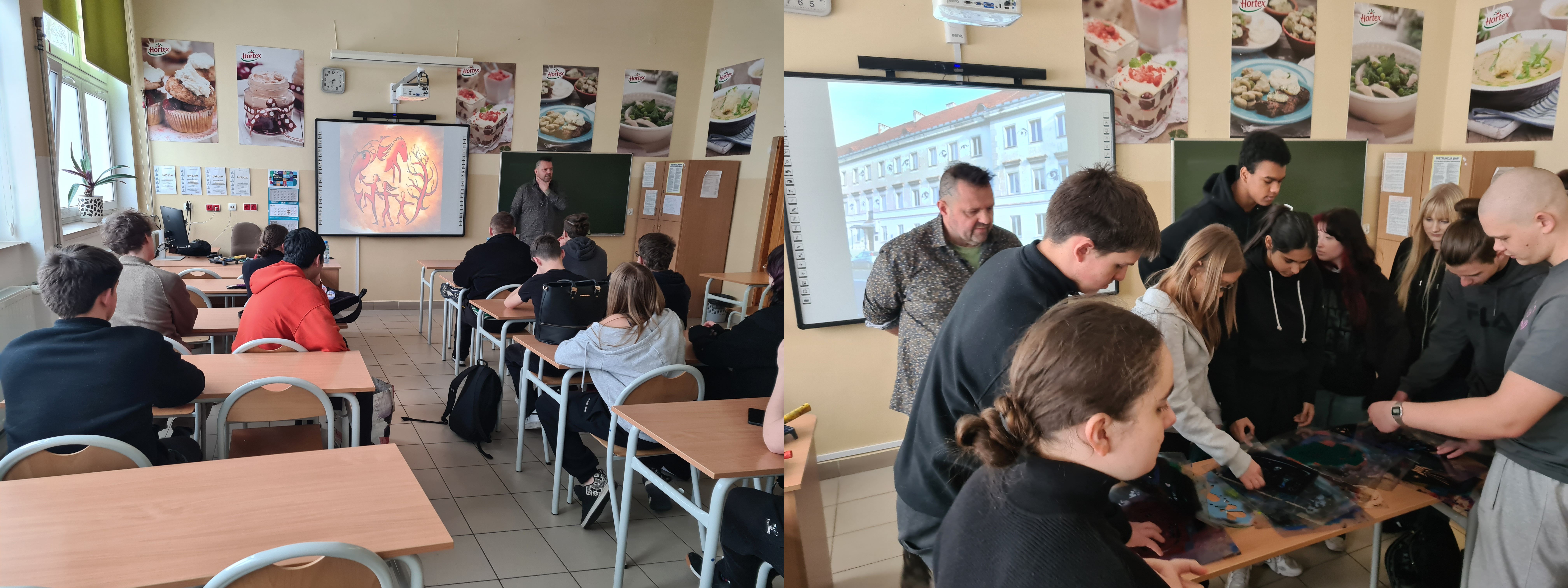 uczniowie podczas warsztat&oacute;w