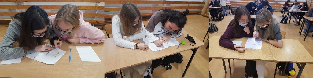 uczniowie podczas konkursu matematycznego