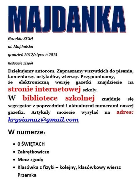 Grudzień-Styczeń 2012-13