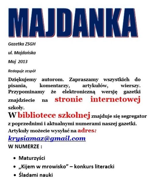 Maj 2012-13